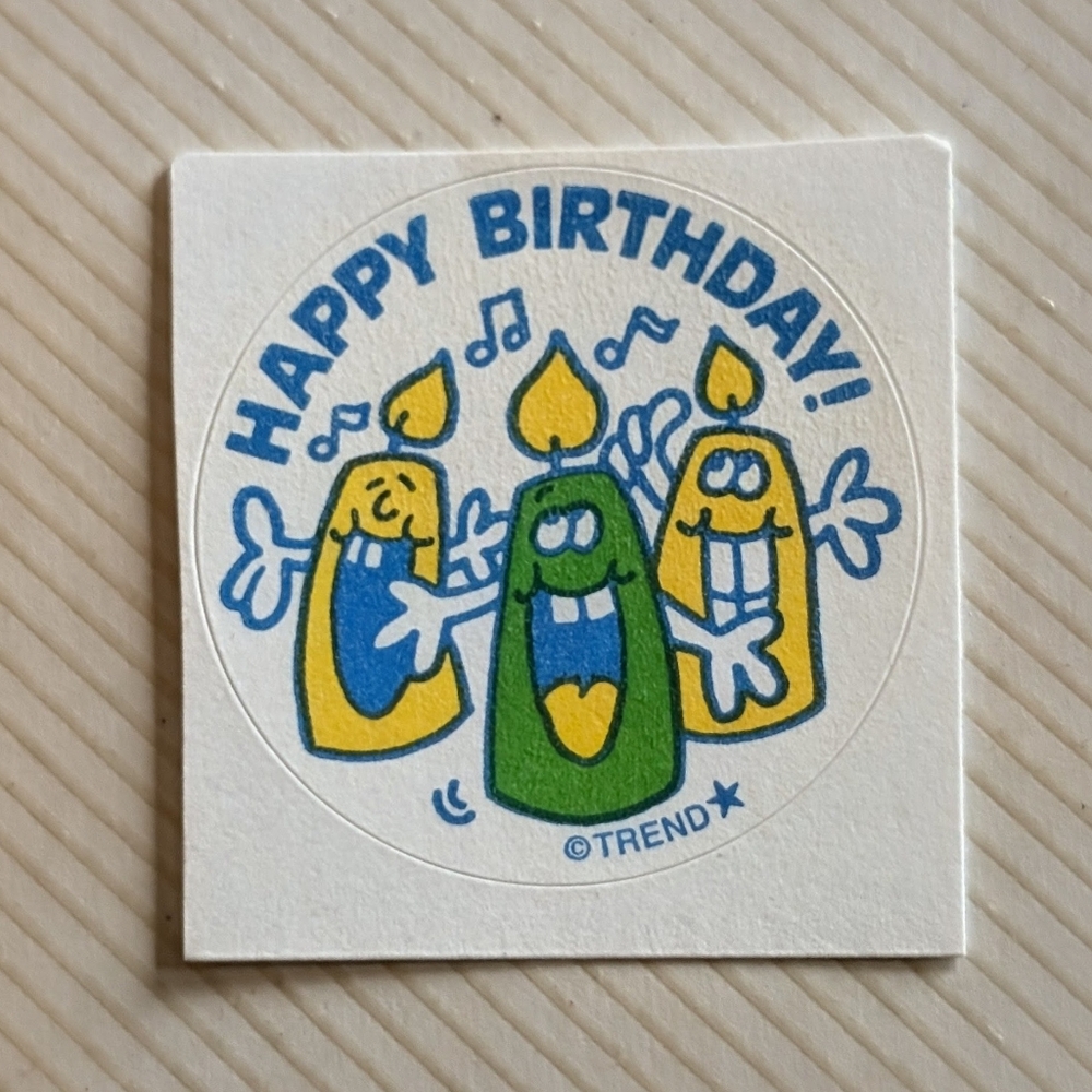 10/$25 Party Time "Happy Birthday" Scratch & Sniff Retro Sticker